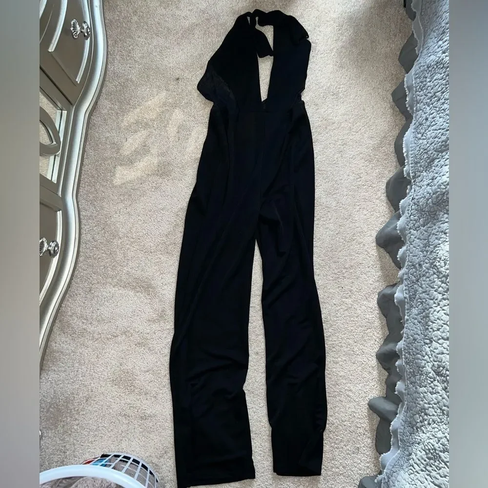 Jumpsuit with mesh side panels